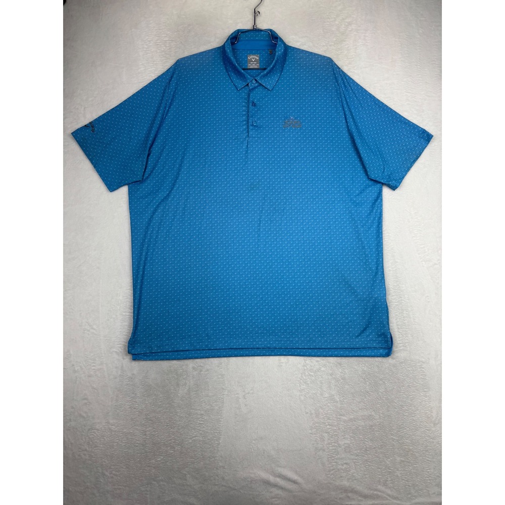 Callaway Opti-Dri Mens XXL Blue Geometric Sedona Golf Resort Polo‎ Shirt